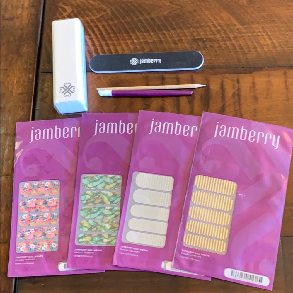 4 Jamberry nail wraps bundle 4 sheets total, new